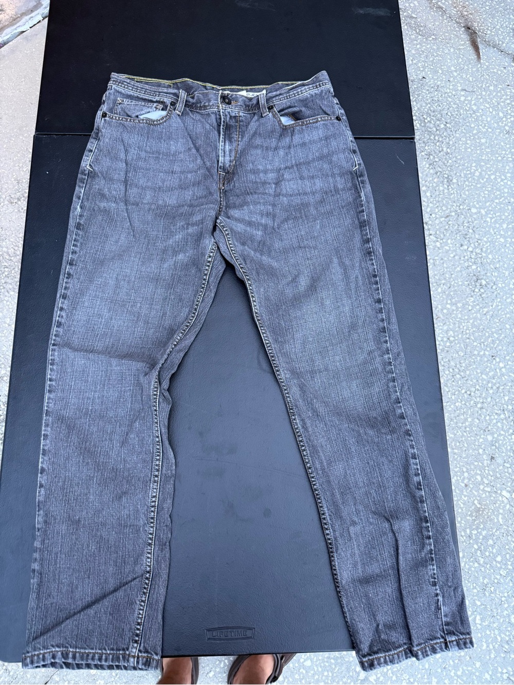 DKNY Jeans Gray Denim with Yellow Stitching